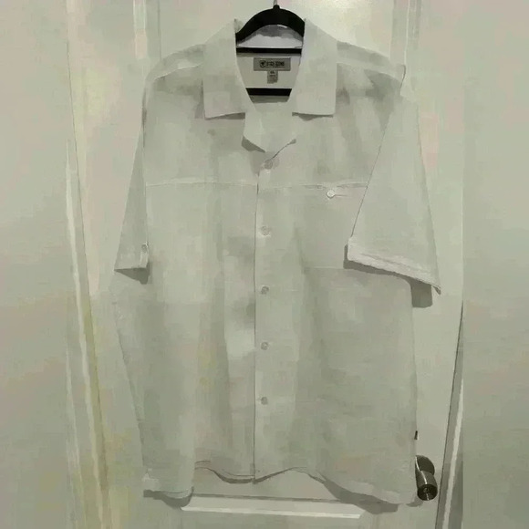 Stacy Adams Other - NWOT Stacey Adam white cuff link shirt preppy linen